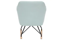 Miliboo Rocking Chair|Voir Tous Les Fauteuils-Rocking chair scandinave en tissu menthe à l'eau, métal noir et bois clair ALEYNA