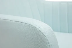 Miliboo Rocking Chair|Voir Tous Les Fauteuils-Rocking chair scandinave en tissu menthe à l'eau, métal noir et bois clair ALEYNA