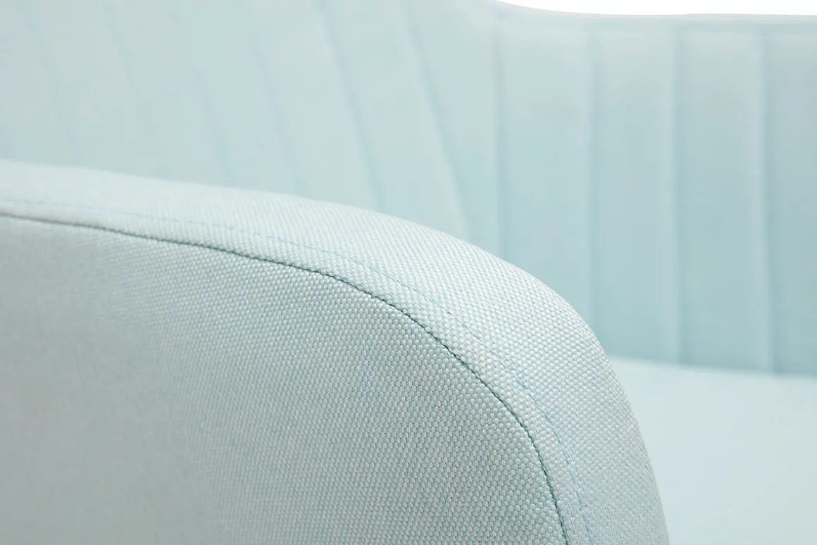 Miliboo Rocking Chair|Voir Tous Les Fauteuils-Rocking chair scandinave en tissu menthe à l'eau, métal noir et bois clair ALEYNA