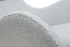 Miliboo Rocking Chair|Voir Tous Les Fauteuils-Rocking chair scandinave en tissu gris clair, métal noir et bois clair ESKUA