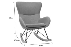 Miliboo Rocking Chair|Voir Tous Les Fauteuils-Rocking chair scandinave en tissu effet velours texturé terracotta, métal noir et bois clair ESKUA