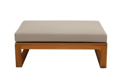 Miliboo Salon De Jardin-Salon de jardin d'angle 6-8 places en bois massif avec coussins déhoussables taupe SALSA