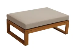 Miliboo Salon De Jardin-Salon de jardin d'angle 6-8 places en bois massif avec coussins déhoussables taupe SALSA