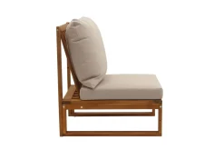 Miliboo Salon De Jardin-Salon de jardin d'angle 6-8 places en bois massif avec coussins déhoussables taupe SALSA