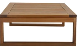 Miliboo Salon De Jardin-Salon de jardin d'angle 6-8 places en bois massif avec coussins déhoussables beige naturel SALSA