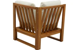 Miliboo Salon De Jardin-Salon de jardin d'angle 6-8 places en bois massif avec coussins déhoussables beige naturel SALSA