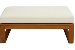 Miliboo Salon De Jardin-Salon de jardin d'angle 6-8 places en bois massif avec coussins déhoussables beige naturel SALSA