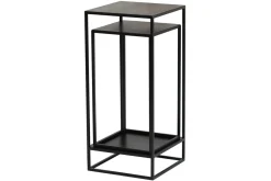 Miliboo Console|Table D'appoint-Sellettes gigognes en métal noir L34 cm (lot de 2) IGGY