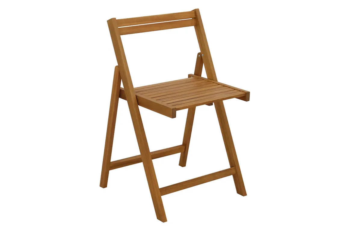 Miliboo Table De Jardin-Set de 2 chaises pliantes et 1 table de balcon rabattable avec rangement en bois massif PRADO