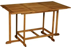 Miliboo Salon De Jardin|Chaise De Jardin-Set d'une table extensible avec rangements et de 4 chaises pliantes en bois massif CARMEN