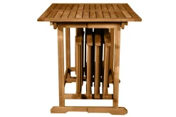 Miliboo Salon De Jardin|Chaise De Jardin-Set d'une table extensible avec rangements et de 4 chaises pliantes en bois massif CARMEN