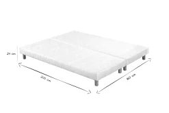 Miliboo Lit Adulte-Sommiers tapissiers blancs 80x200 cm (lot de 2) JAMI