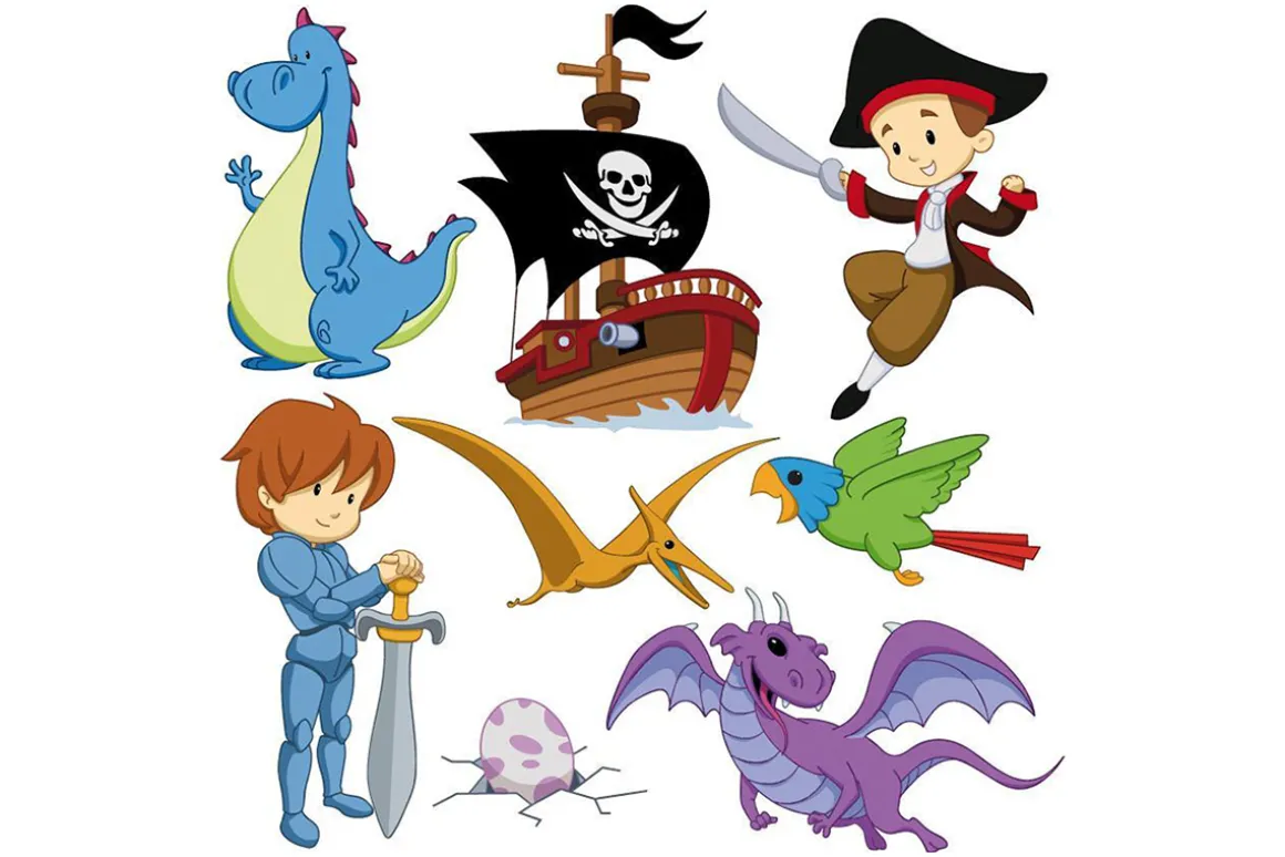 Miliboo Accessoire & Déco Enfant-Stickers prince et pirate 30x30cm