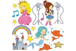 Miliboo Accessoire & Déco Enfant-Stickers princesse et sirène 30x30cm