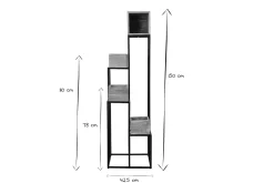Miliboo Bibliothèque Et Étagère|Bibliothèque Et Étagère-Support de plantes en bois massif et métal noir L43 cm PIANO
