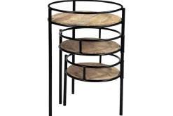 Miliboo Bibliothèque Et Étagère|Bibliothèque Et Étagère-Support de plantes modulable en bois manguier massif et métal noir L50 cm THREE