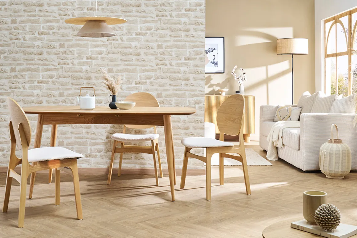 Miliboo Suspension|Suspension-Suspension en lin beige et rabane naturelle L55 cm AZAMI