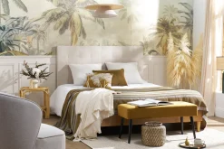 Miliboo Suspension|Suspension-Suspension en lin beige et rabane naturelle L55 cm AZAMI