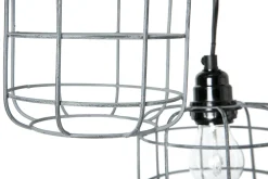 Miliboo Suspension|Suspension-Suspension industrielle 5 lampes étagées en métal patiné effet vieilli L30 cm LOFT