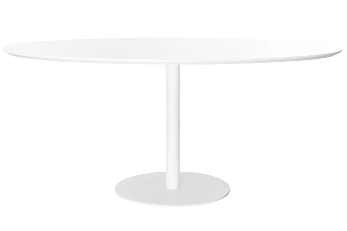 Miliboo Table À Manger Fixe-Table à manger design blanche ovale L170 cm HALIA