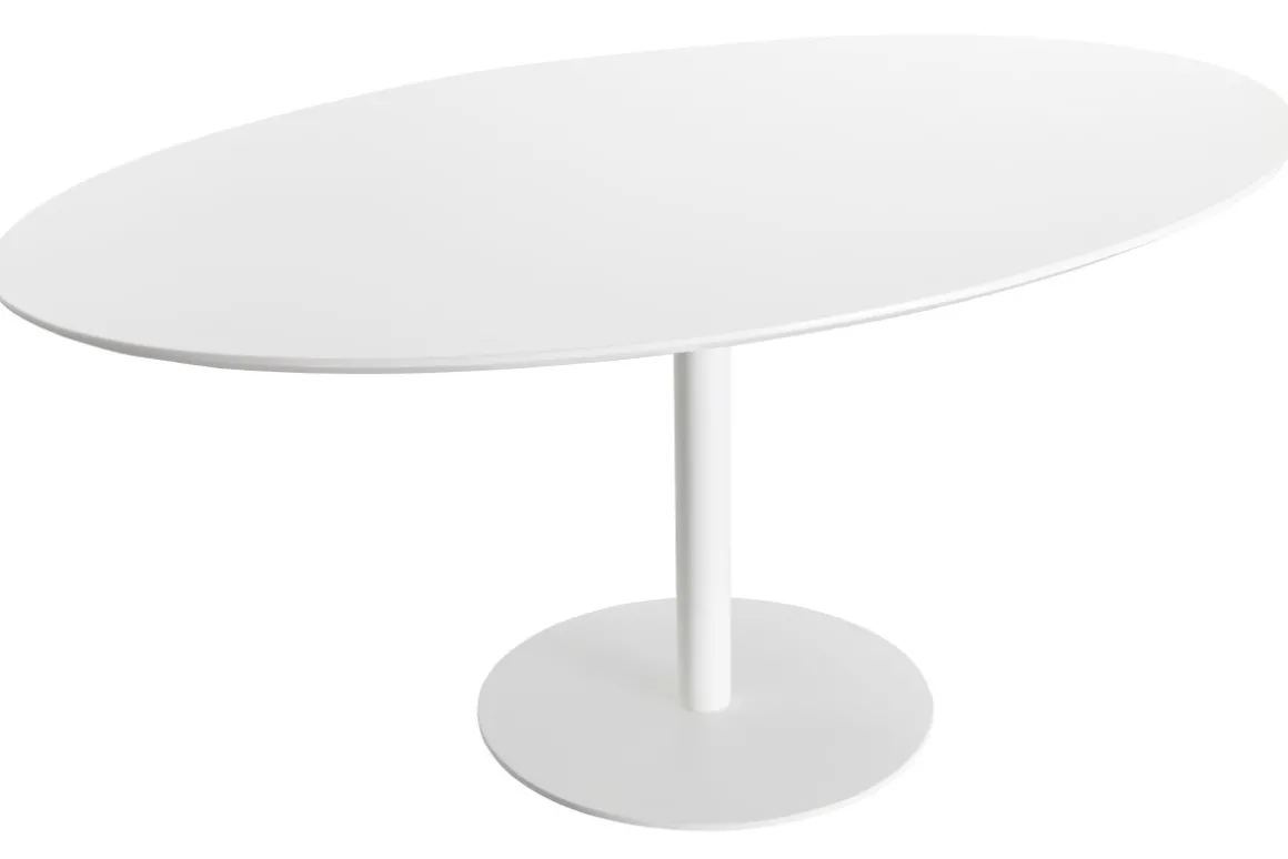 Miliboo Table À Manger Fixe-Table à manger design blanche ovale L170 cm HALIA