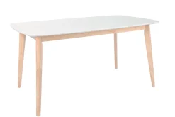 Miliboo Table À Manger Fixe-Table à manger design blanc et bois clair L120 cm LEENA