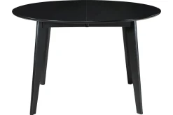 Miliboo Table Extensible-Table à manger design extensible ronde noire L120-150 cm LEENA