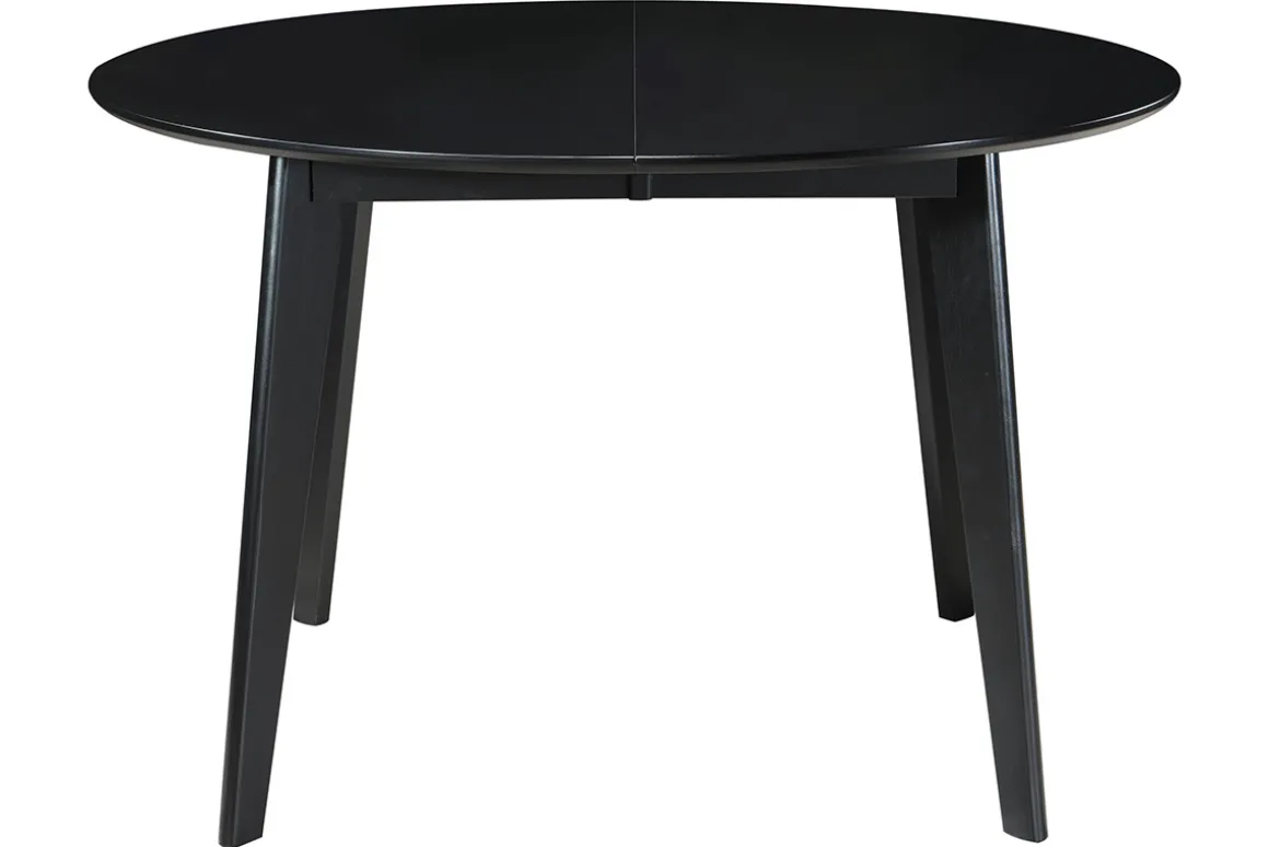 Miliboo Table Extensible-Table à manger design extensible ronde noire L120-150 cm LEENA