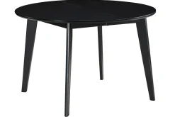 Miliboo Table Extensible-Table à manger design extensible ronde noire L120-150 cm LEENA