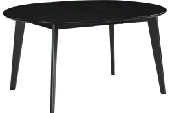 Miliboo Table Extensible-Table à manger design extensible ronde noire L120-150 cm LEENA