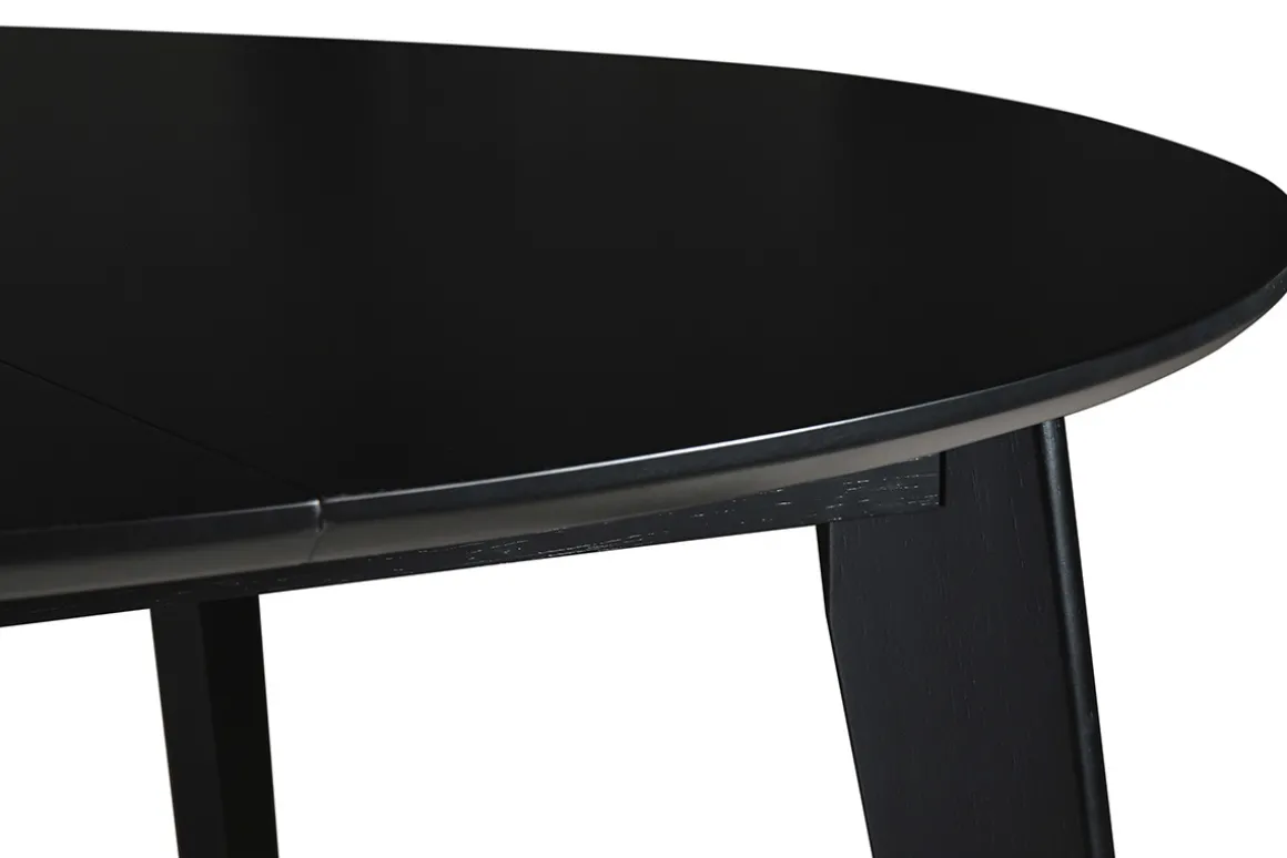 Miliboo Table Extensible-Table à manger design extensible ronde noire L120-150 cm LEENA
