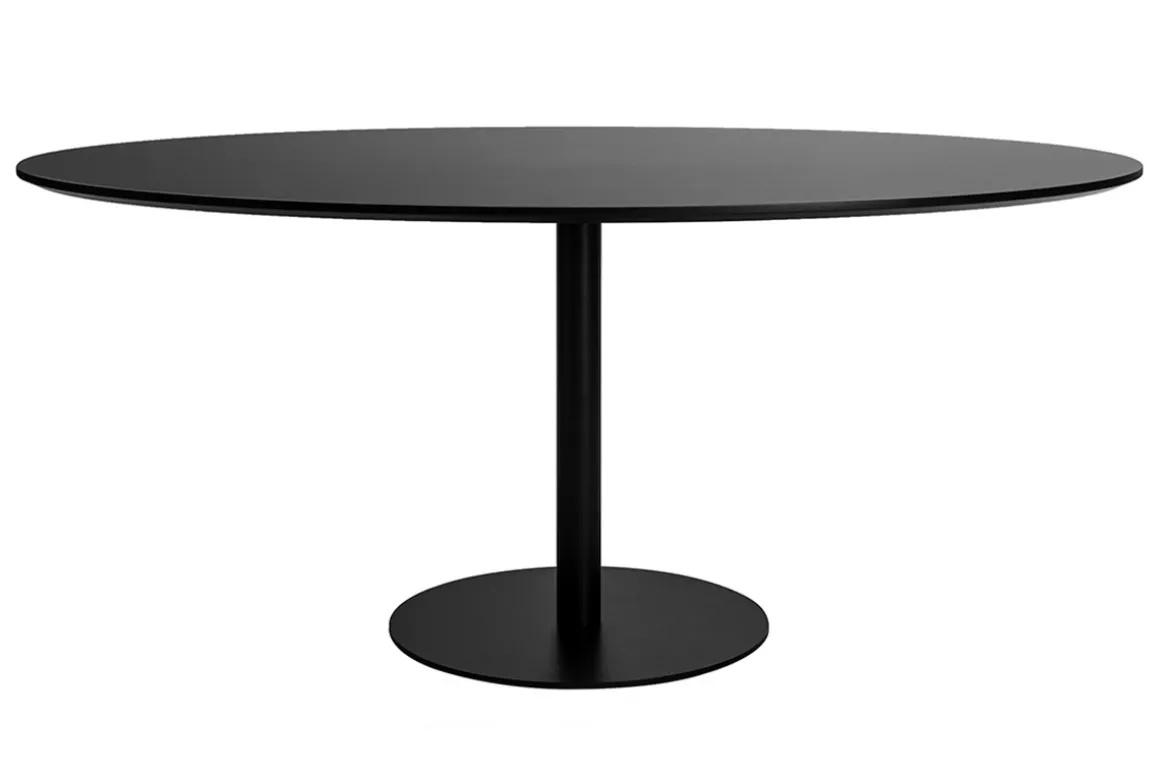 Miliboo Table À Manger Fixe-Table à manger design noire ovale L170 cm HALIA