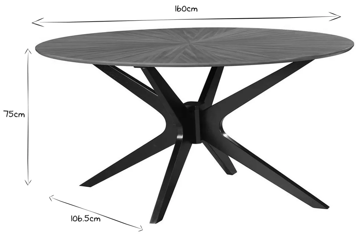 Miliboo Table À Manger Fixe-Table à manger design ovale noyer L160 cm DIELLI