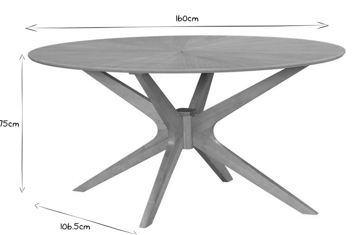 Miliboo Table À Manger Fixe-Table à manger design ovale chêne L160 cm DIELLI