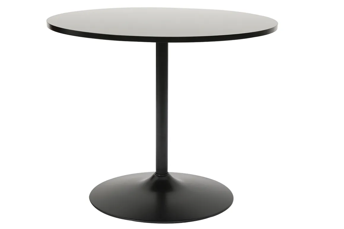 Miliboo Table À Manger Fixe-Table à manger design ronde noire D90 cm CALISTA