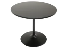 Miliboo Table À Manger Fixe-Table à manger design ronde noire D90 cm CALISTA
