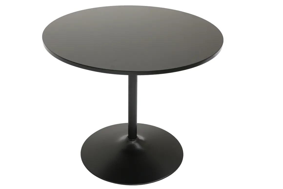 Miliboo Table À Manger Fixe-Table à manger design ronde noire D90 cm CALISTA