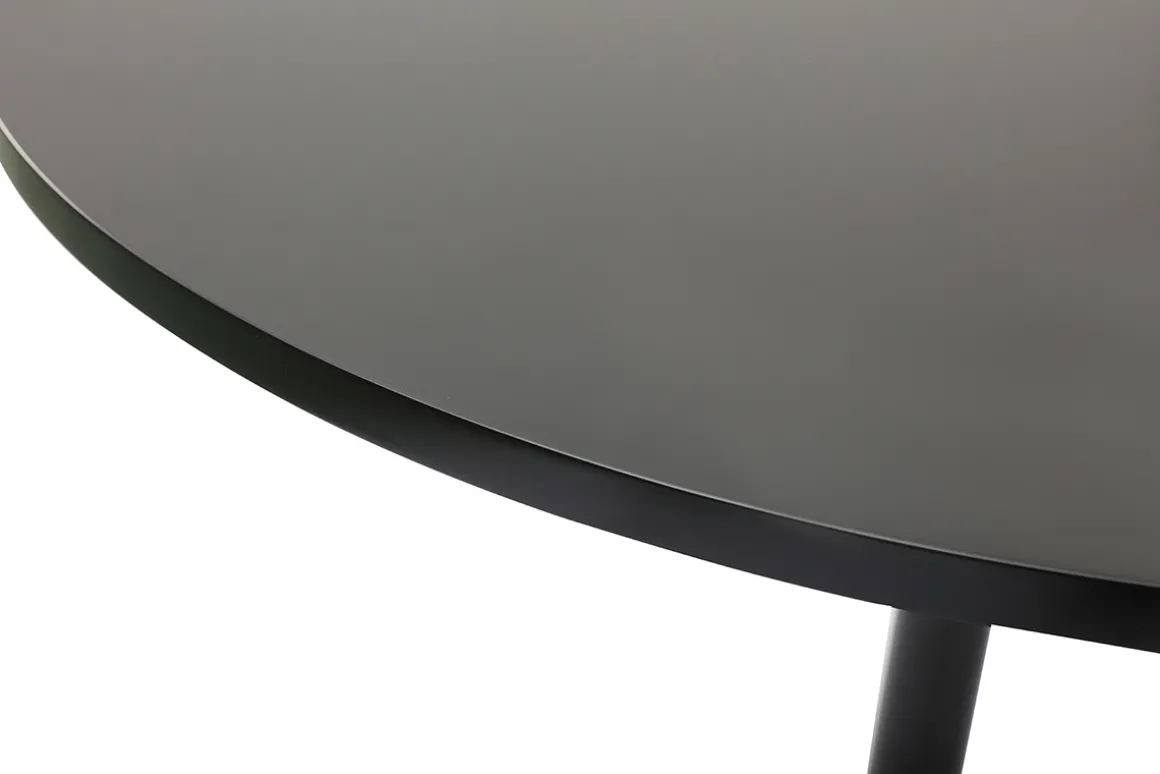Miliboo Table À Manger Fixe-Table à manger design ronde noire D90 cm CALISTA