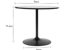 Miliboo Table À Manger Fixe-Table à manger design ronde noire D90 cm CALISTA