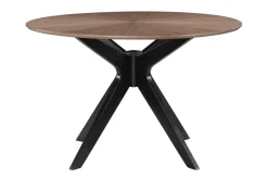 Miliboo Table À Manger Fixe-Table à manger design ronde noyer D120 cm DIELLI
