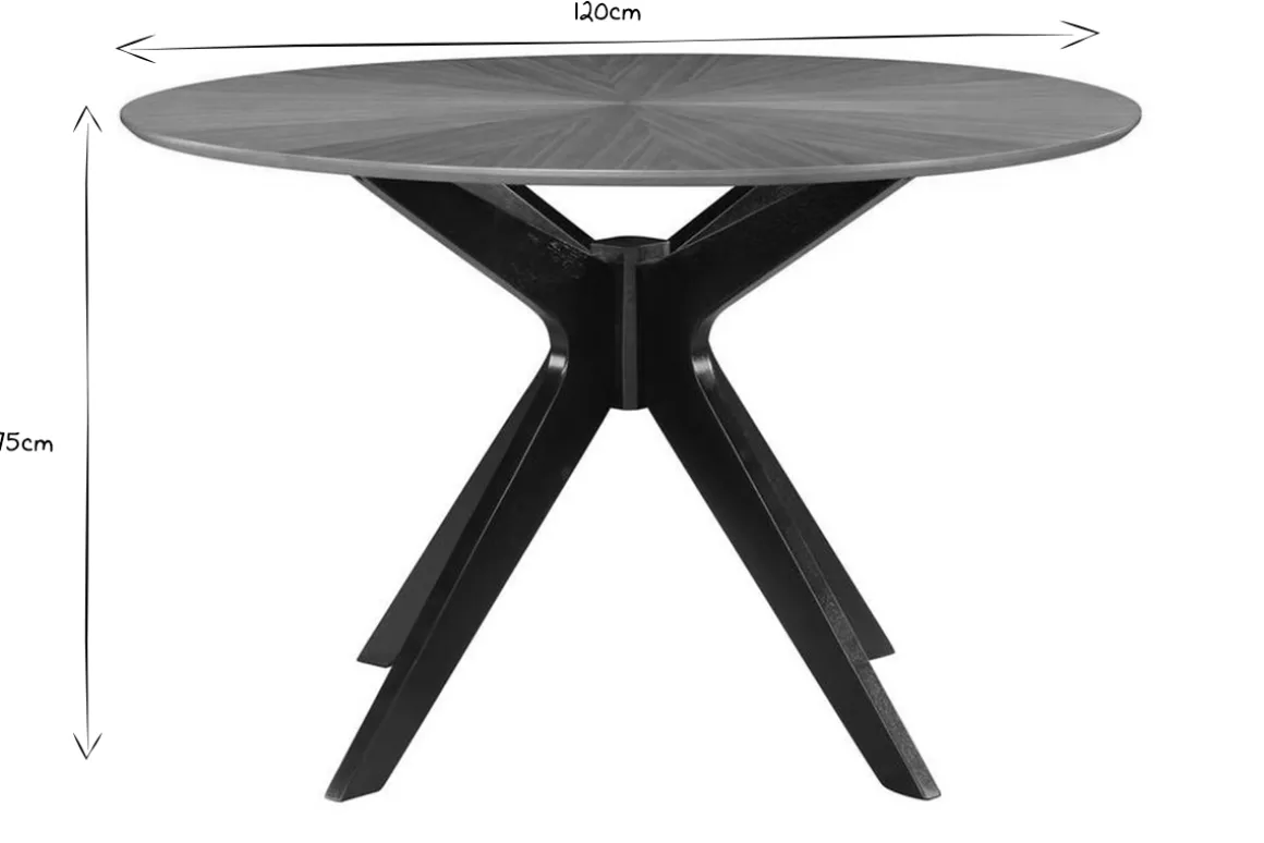 Miliboo Table À Manger Fixe-Table à manger design ronde noyer D120 cm DIELLI
