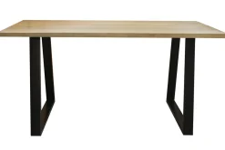 Miliboo Table À Manger Fixe-Table à manger en bois manguier massif et métal noir L160 cm VIJAY