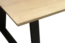 Miliboo Table À Manger Fixe-Table à manger en bois manguier massif et métal noir L160 cm VIJAY