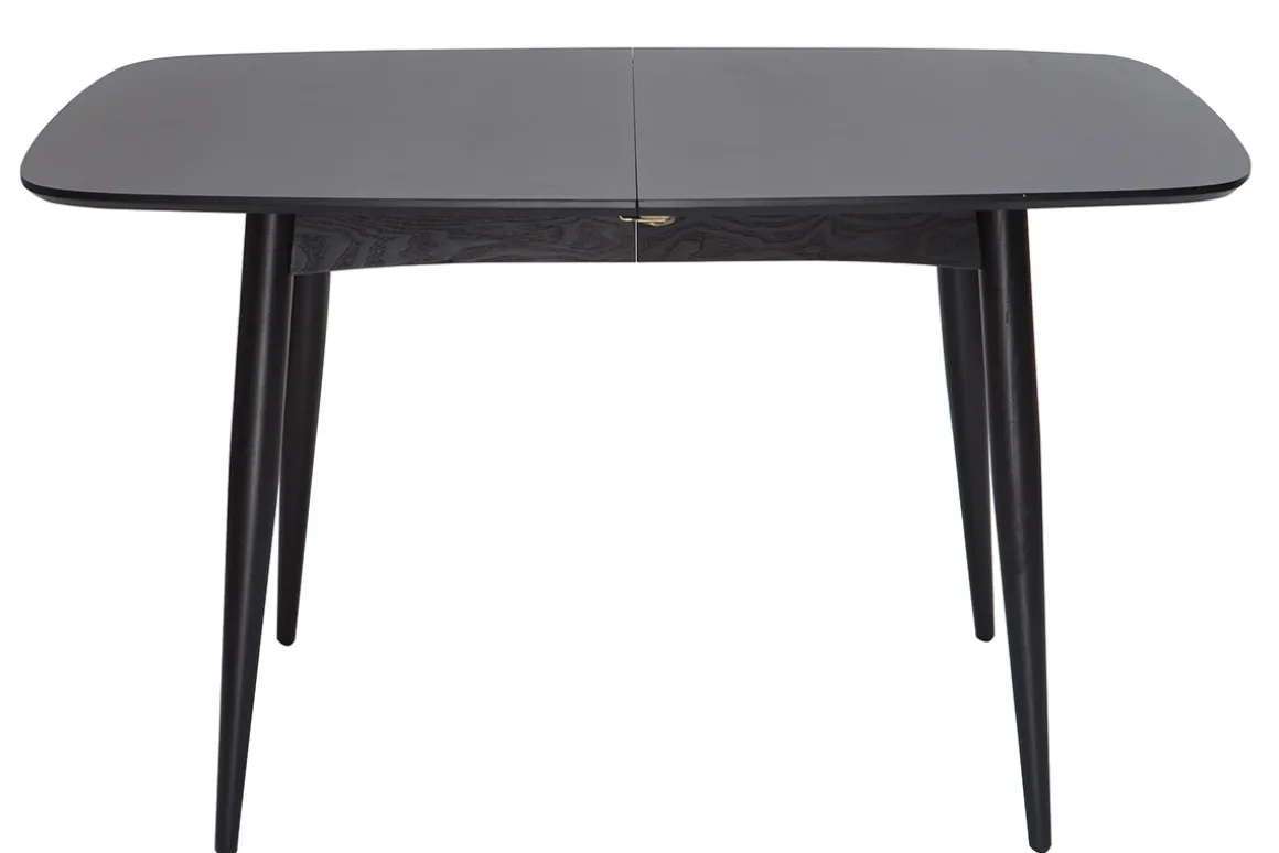 Miliboo Table Extensible-Table à manger extensible rectangulaire en bois noir L130-160 cm NORDECO