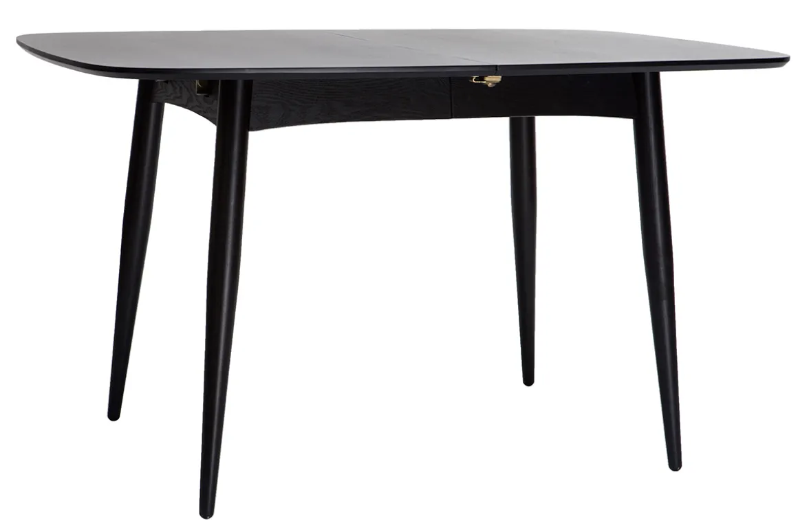 Miliboo Table Extensible-Table à manger extensible rectangulaire en bois noir L130-160 cm NORDECO