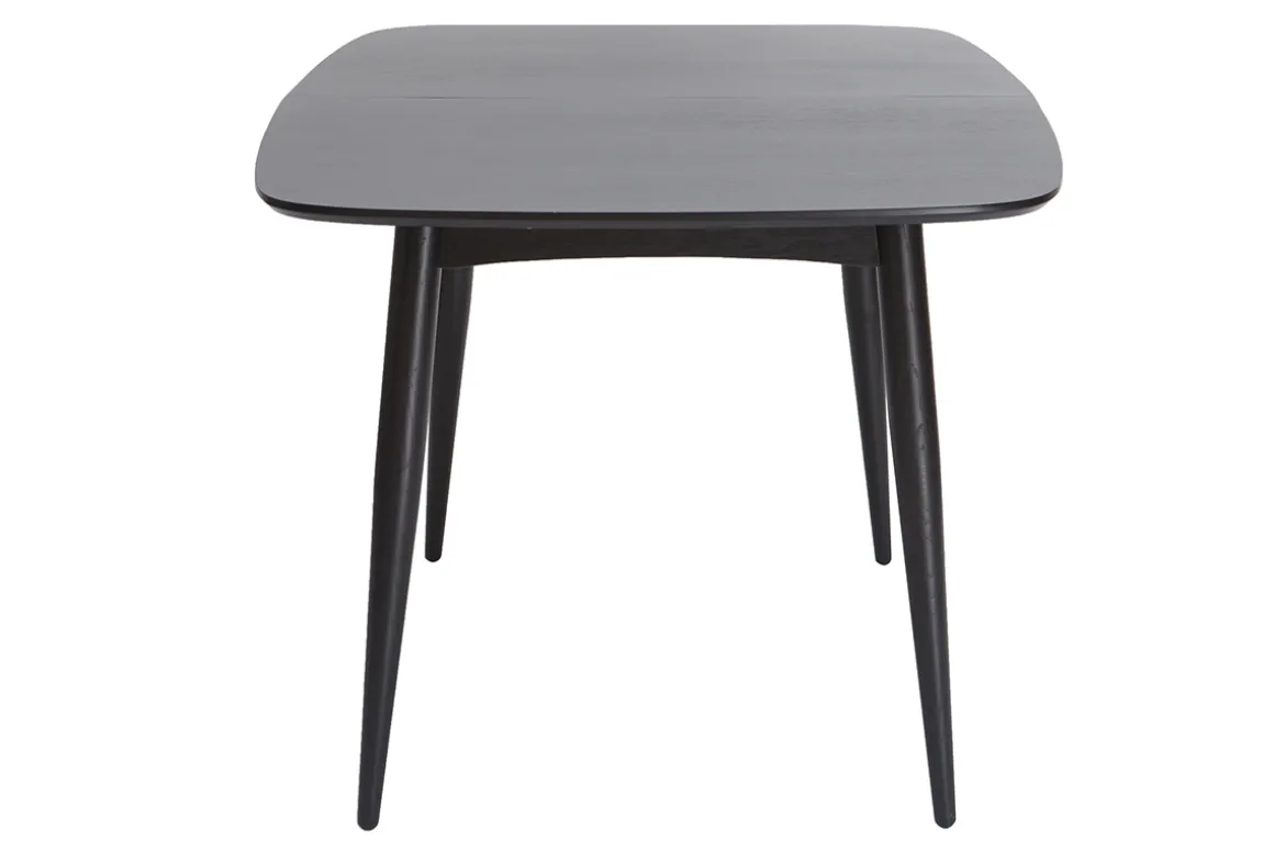 Miliboo Table Extensible-Table à manger extensible rectangulaire en bois noir L130-160 cm NORDECO