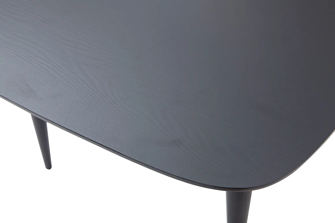 Miliboo Table Extensible-Table à manger extensible rectangulaire en bois noir L130-160 cm NORDECO