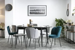 Miliboo Table Extensible-Table à manger extensible rectangulaire en bois noir L130-160 cm NORDECO