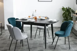 Miliboo Table Extensible-Table à manger extensible rectangulaire en bois noir L130-160 cm NORDECO