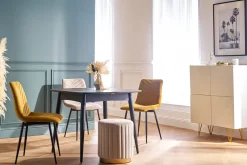 Miliboo Table Extensible-Table à manger extensible rectangulaire en bois noir L130-160 cm NORDECO